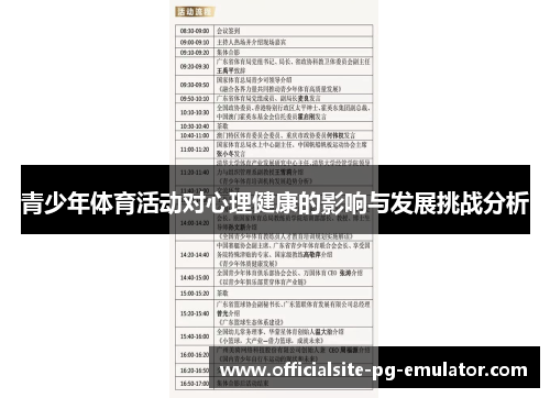 青少年体育活动对心理健康的影响与发展挑战分析